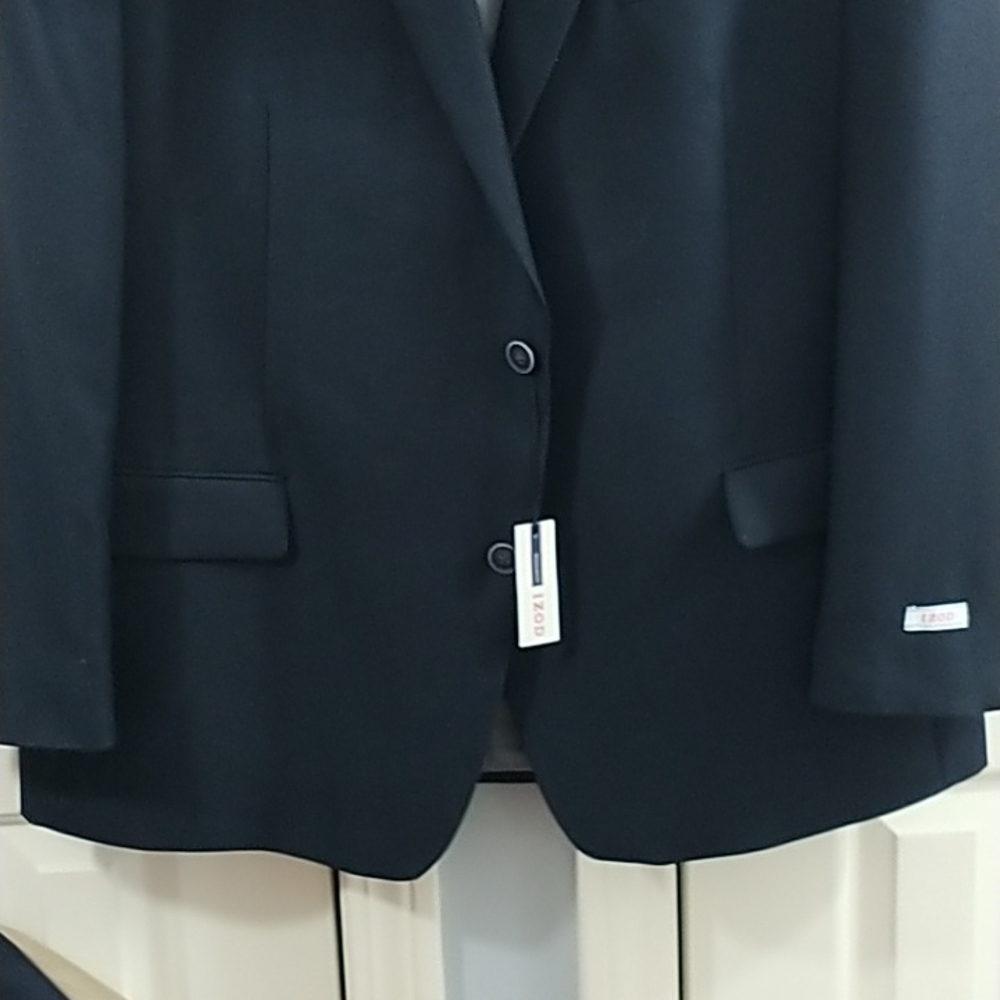 IZOD Classic Two Button Navy Blazer Fully Lined 50Reg - Picture 3 of 13
